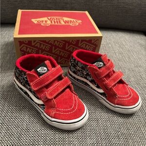 Vans Kids Red and Black Sneakers